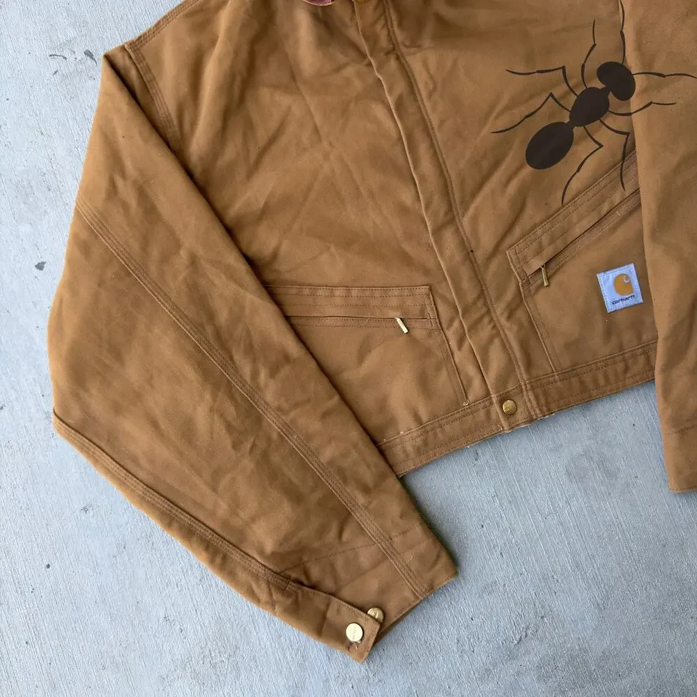 Carhartt brown cropped Detroit style work wear jacket - Picture 2 of 9